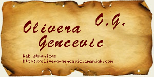 Olivera Genčević vizit kartica